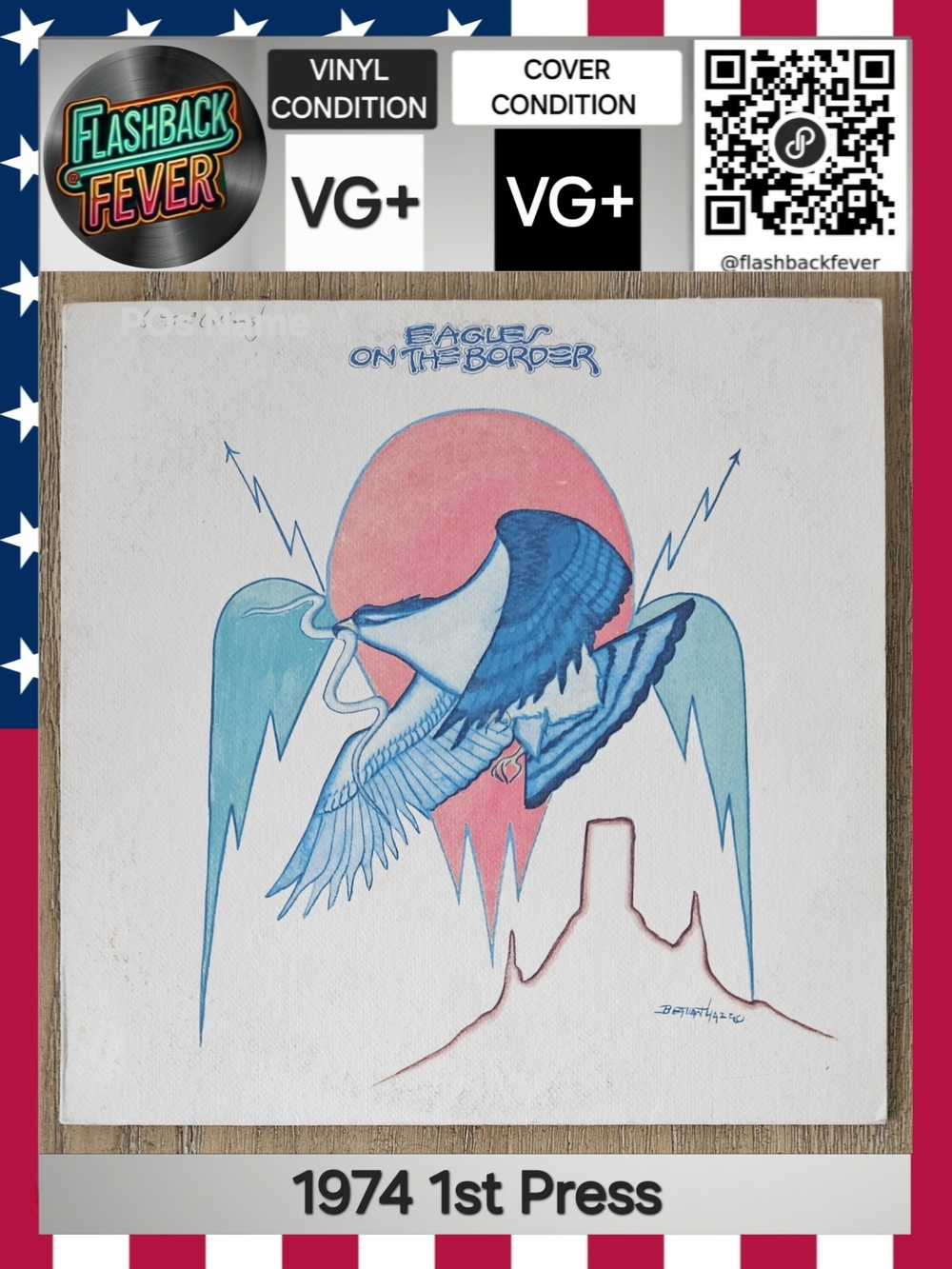 EAGLES•On The Border•March 22, 1974 US (#7E-1004) Santa Maria, 1st Press